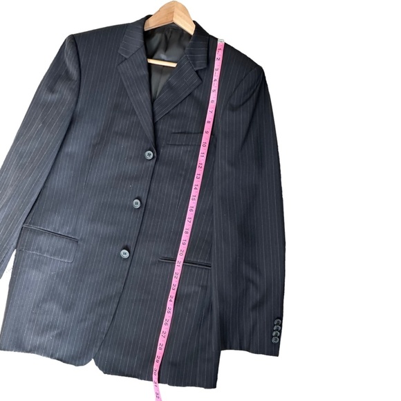 Loro Piana Wool by Ovvio Men's  3 Button Pinstripe Blazer Size: 42 - Picture 12 of 15